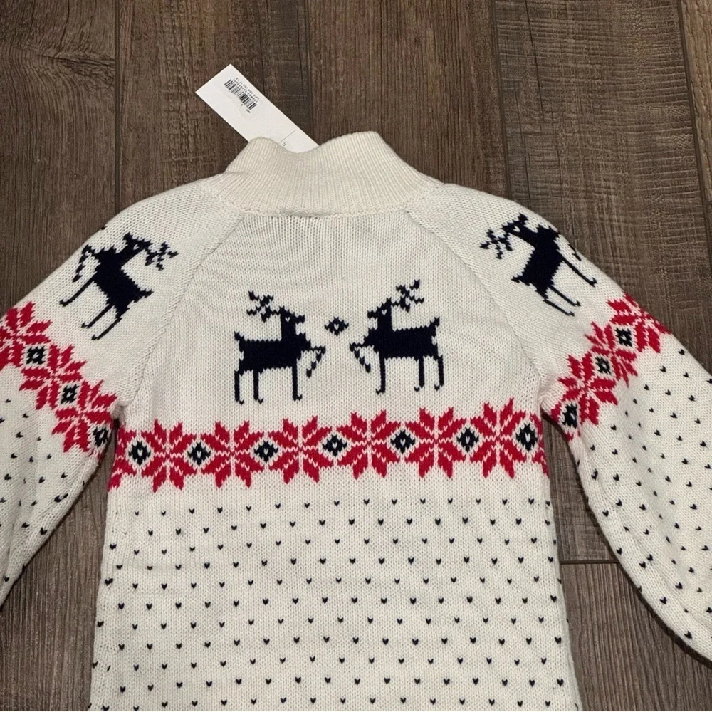 New Janie and Jack Toddler Fair Isle Reindeer Holiday Christmas Sweater Dress 2T